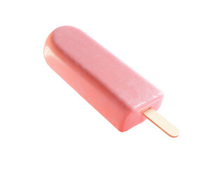 a pink popsicle with a stick