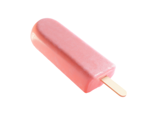 a pink popsicle with a stick
