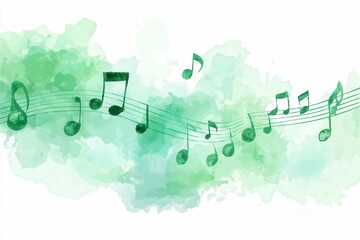 Soft Musical Notes in Swirling Gradient Background