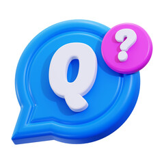 3d Question icon.  ideal for educational resources, quizzes, surveys, and social media content