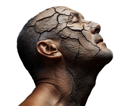 a man with cracked skin