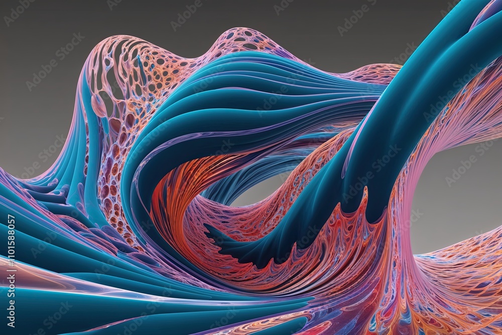 Poster dynamic visualization of fluid 3d structures with evolving patterns