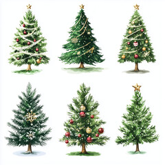 Fototapeta premium Christmas tree on a white background