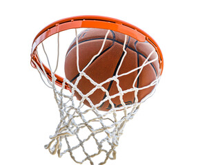 a basketball in a net