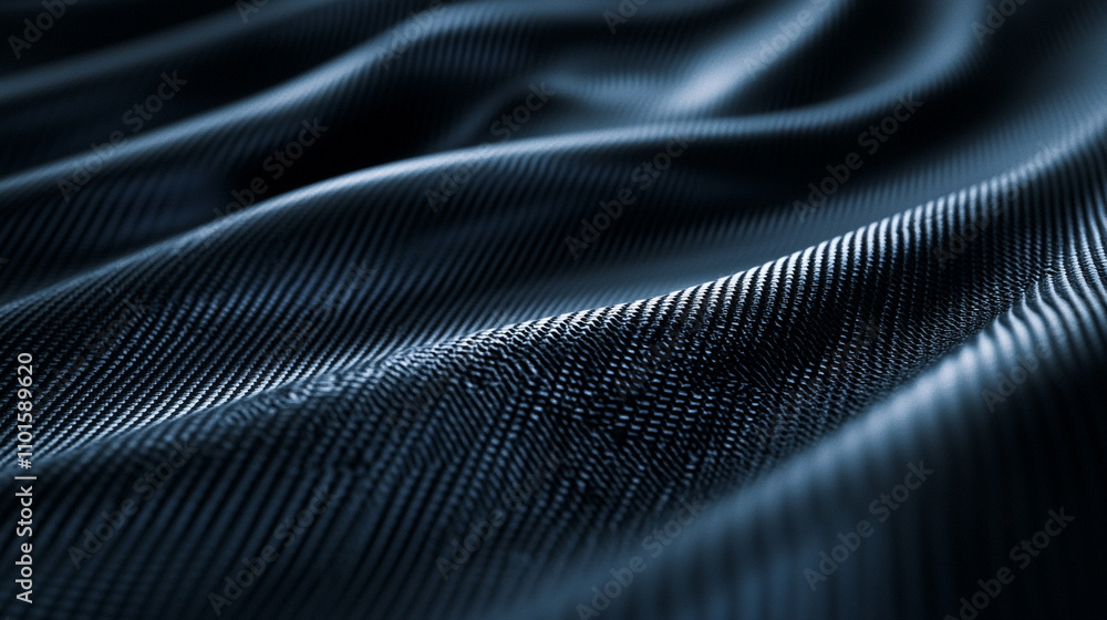 Poster textured dark fabric showcases intricate patterns under soft light