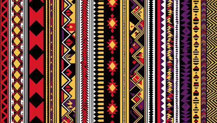 Vibrant geometric pattern with bright colors in vertical stripes.