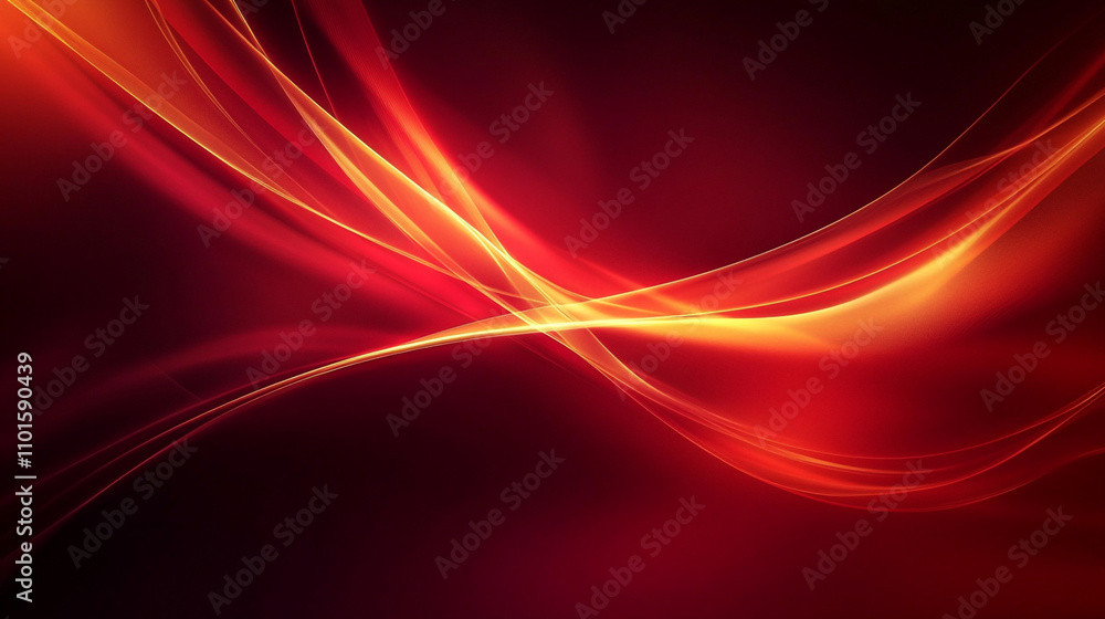 Aufkleber vibrant red and orange waves create dynamic energy in an abstract background