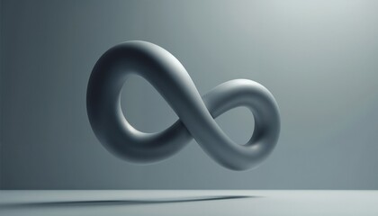 Mobius loop, modern style, gray color, abstract symbol, copy space