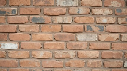 Obraz premium A close-up shot of a weathered brick wall with a variety of textures and colors, perfect for background or architectural design projects, design, texture