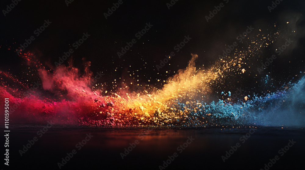Poster bright colors swirl in abstract motion creating a stunning visual display