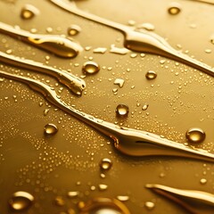 Water drops on gold surface