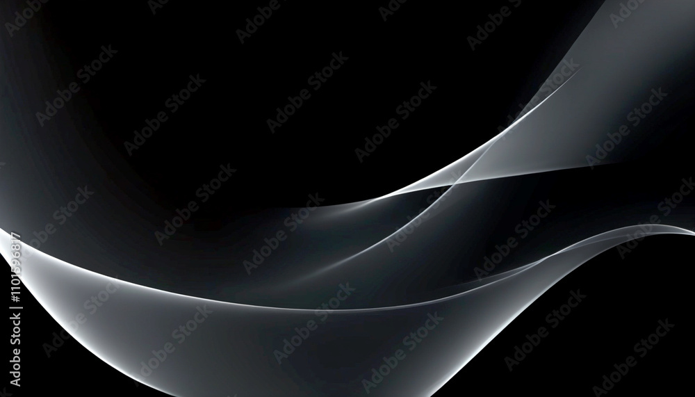 Poster elegant swirling lines create a mesmerizing dance in soft light on a dark background