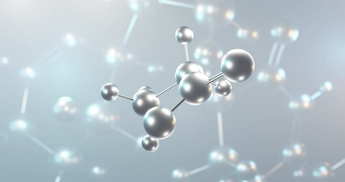 Sodium propionate rotating 3d molecule, molecular structure of e281, seamless video