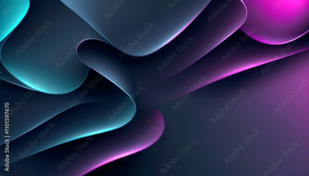 Poster colorful abstract curves create a mesmerizing visual experience in deep shadows