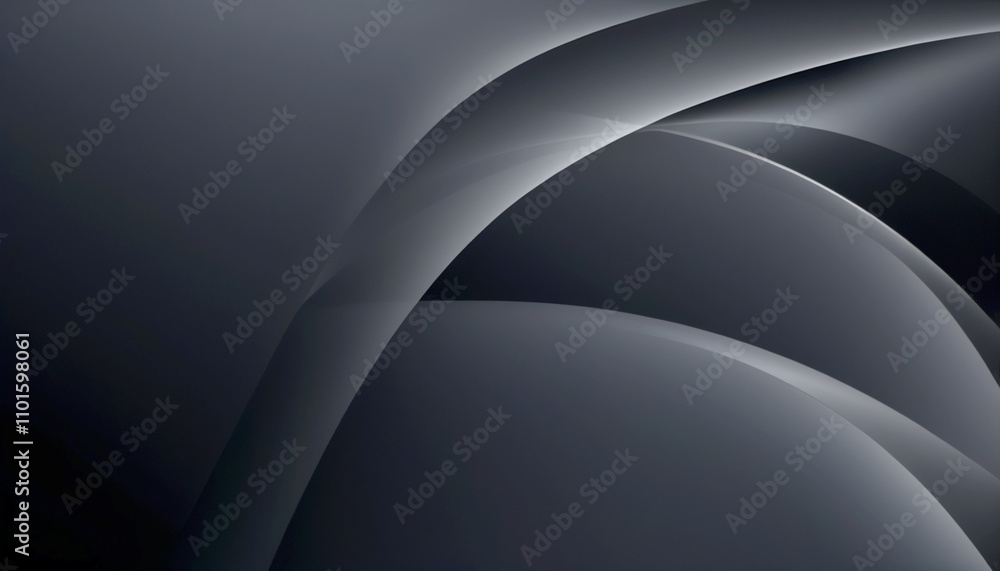 Poster exploration of dark curves and waves in a minimalist abstract design