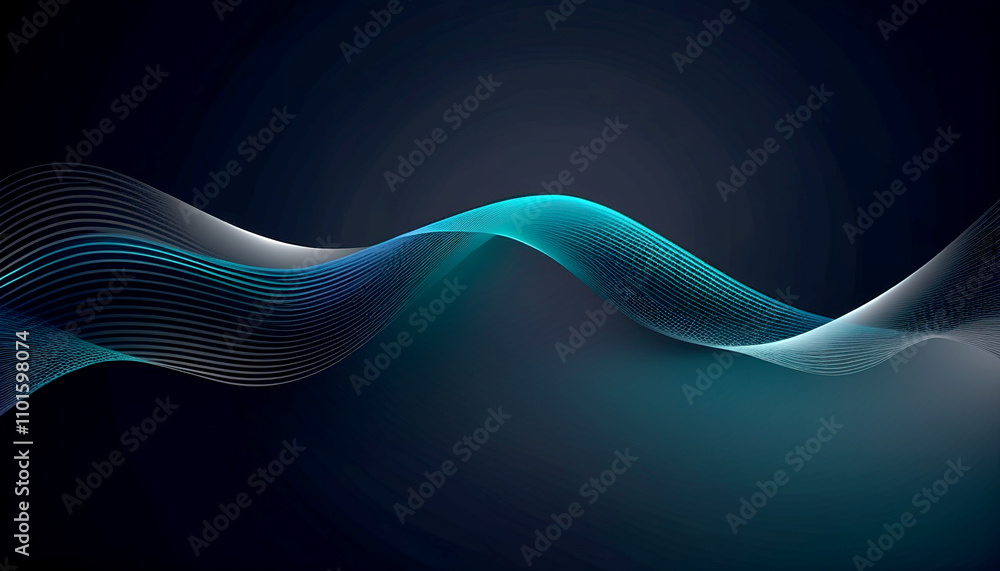 Poster flowing waves of light and shadow create a mesmerizing visual experience