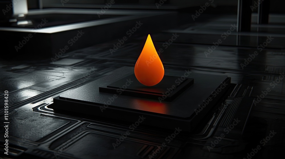 Poster ai technology concept showing a glowing chip on a high-tech circuit board with a sleek, futuristic d