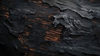 Close-up of aged black and dark brown wood showcasing intricate charred textures and visible knots on a weathered board surface