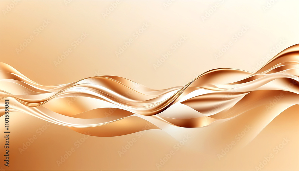 Poster elegant curves and waves create a soothing abstract composition in warm tones