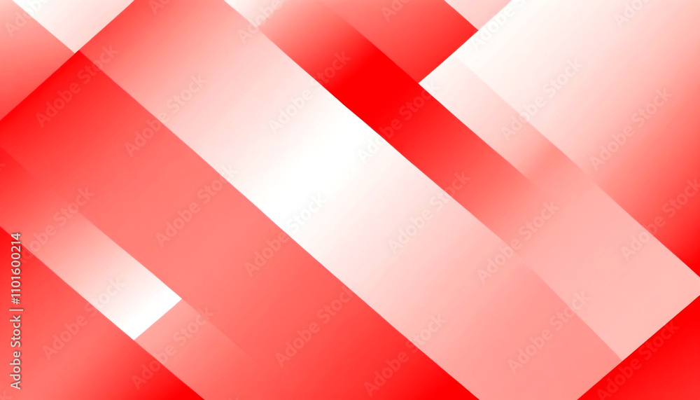 Poster bold geometric shapes blending crimson and white create a dynamic visual experience