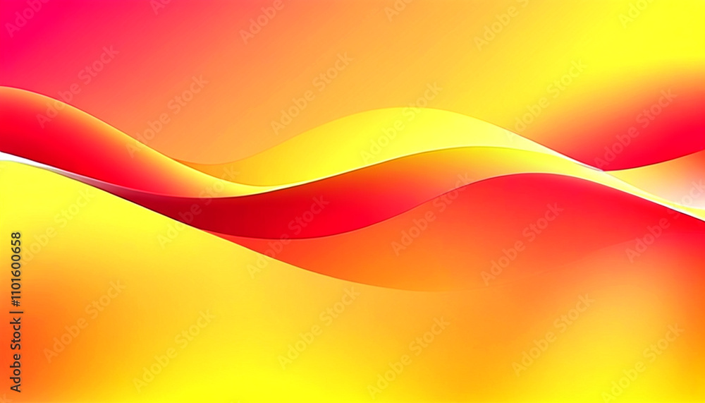 Poster vibrant waves in bold yellow and red hues create a dynamic abstract visual experience