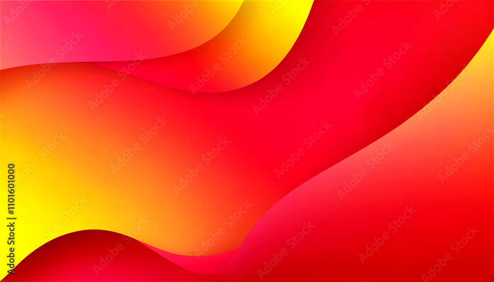 Poster vibrant waves of red and yellow create a stunning abstract display of color