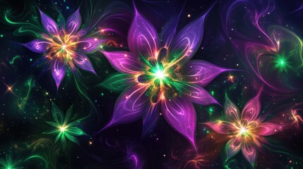 Starry wallpaper with glowing clusters in a deep cosmic textured background