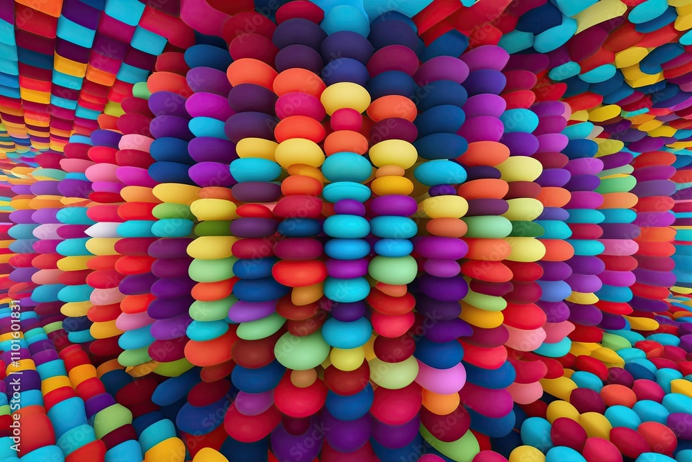 Poster vibrant 3d multicolor pattern visualization techniques
