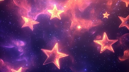 Vibrant starry wallpaper with glowing clusters in a deep cosmic background