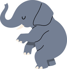 cute cartoon elephant character bowing down politely illustration.