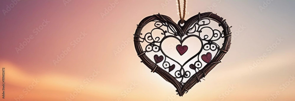 Canvas Prints background with hearts. valentine's day backdrop. web banner