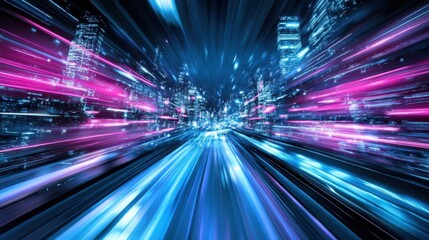 Retro city wallpaper with glowing vehicles and vibrant futuristic backdrop