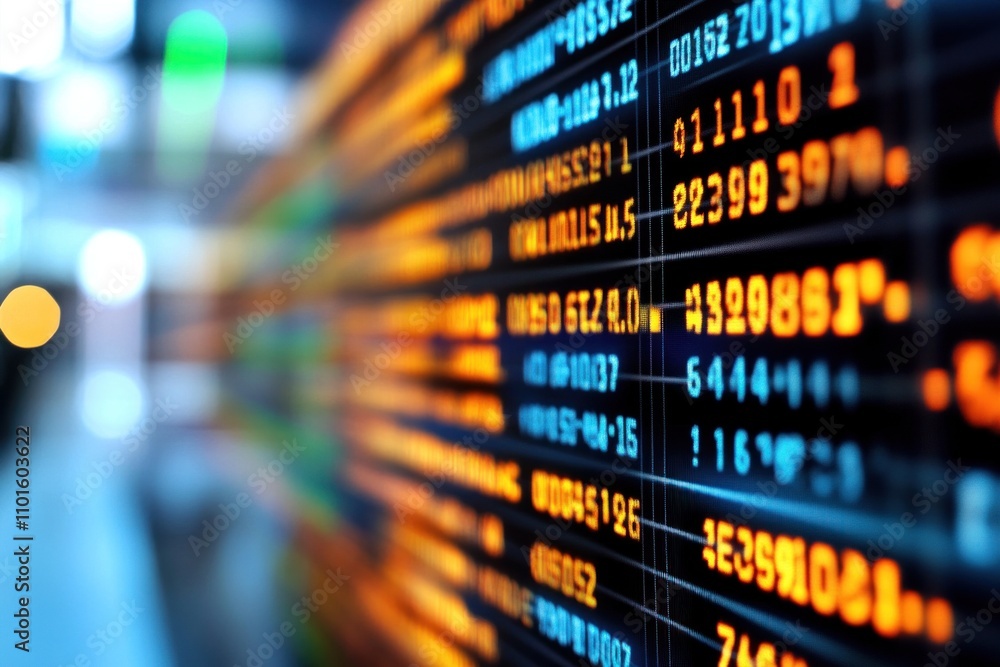 Poster an interactive trading platform displays digital graphs and market data, illustrating price changes 