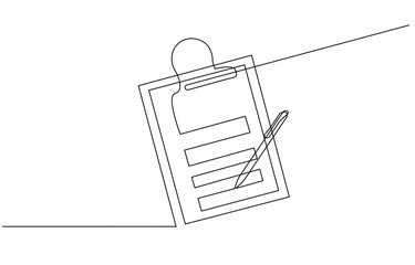 Continuous Line Drawing of Checklist Icon. Hand Drawn Symbol Vector Illustration, Continuous Line Drawing of Checklist Icon. Hand Drawn Symbol Vector Illustration, Continuous one line drawing.