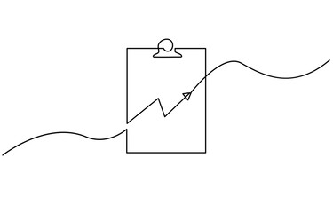 Obraz premium Continuous Line Drawing of Checklist Icon. Hand Drawn Symbol Vector Illustration.