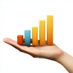 Hand holding a bar chart 