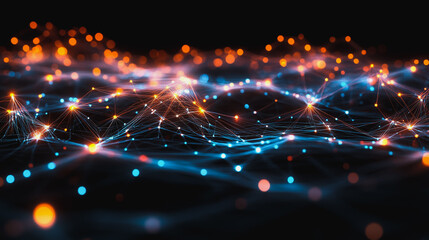 Obraz premium Abstract digital background electromagnetic wave background Innovation digital wave background information technology background The background is the background. gradient wave digital wave banner