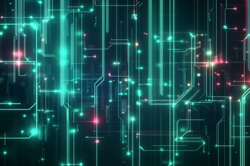 Obraz premium A futuristic AI-themed background featuring glowing circuits