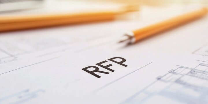 Request for proposal document office environment business content professional setting close-up view document management