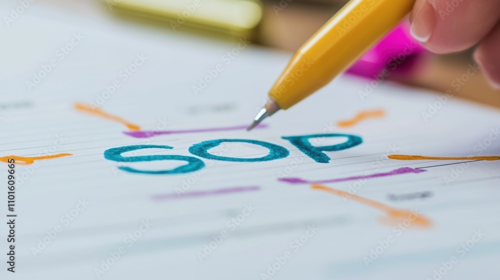 Poster creating effective standard operating procedures office document work environment close-up clarity a