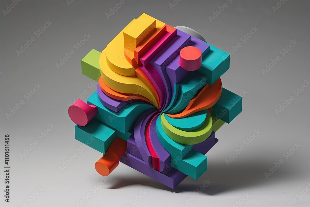 Poster dynamic 3d contour visualization with energetic design features