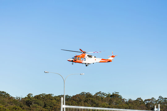Helicopter taking off from John Hunter Hospital