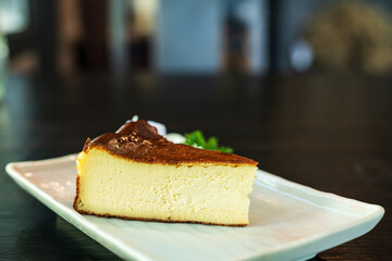Close up of Cheesecakes in the plate.