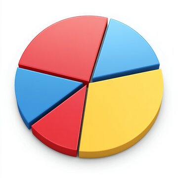 recommend clip art: 3d pie chart yellow, blue and red.