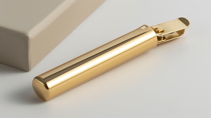 A sleek, gold-colored lighter designed for stylish use.
