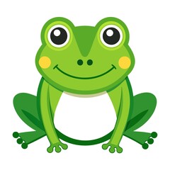 Obraz premium A green frog is sitting on a white background