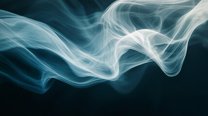Fototapeta premium Delicate wisps of smoke swirling gracefully in dark background