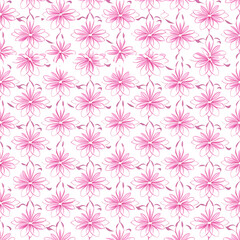 seamless pattern with pink flowers