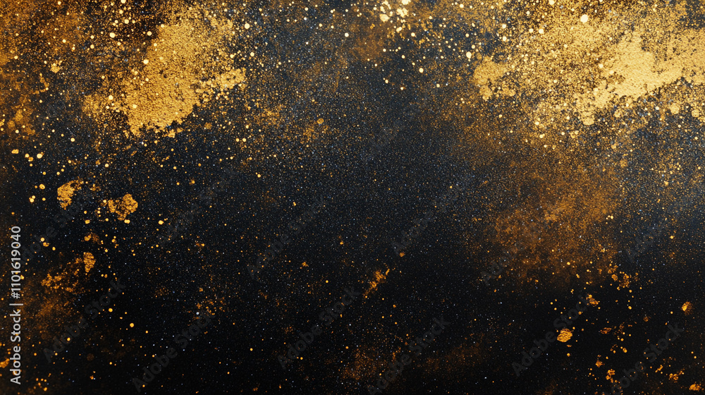 Poster shimmering gold and black abstract texture creates captivating visual depth and contrast