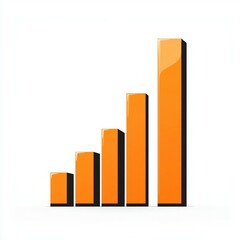 a simple bar graph showing exponential growth. white background. 